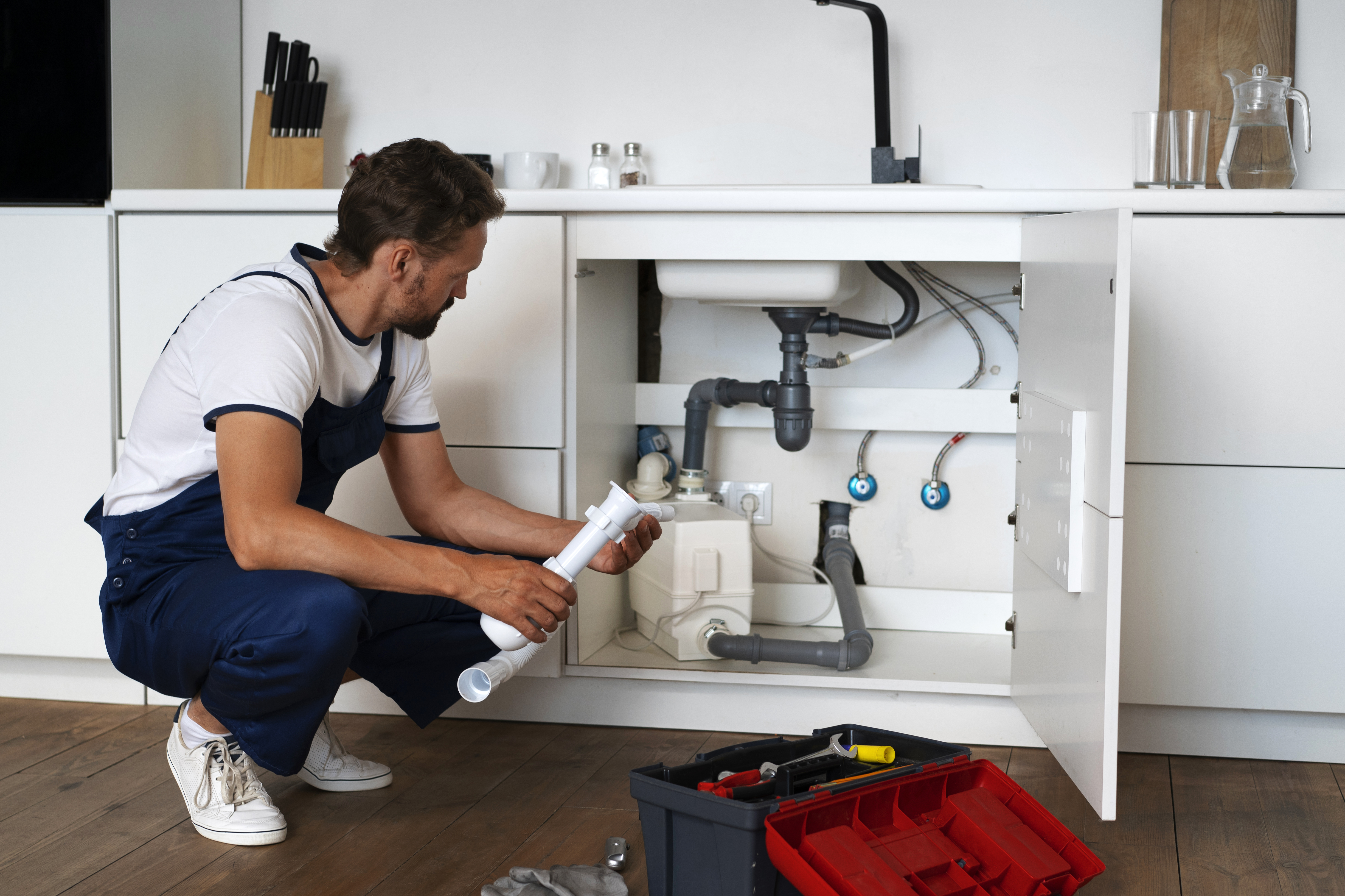 plumbing professional doing his job